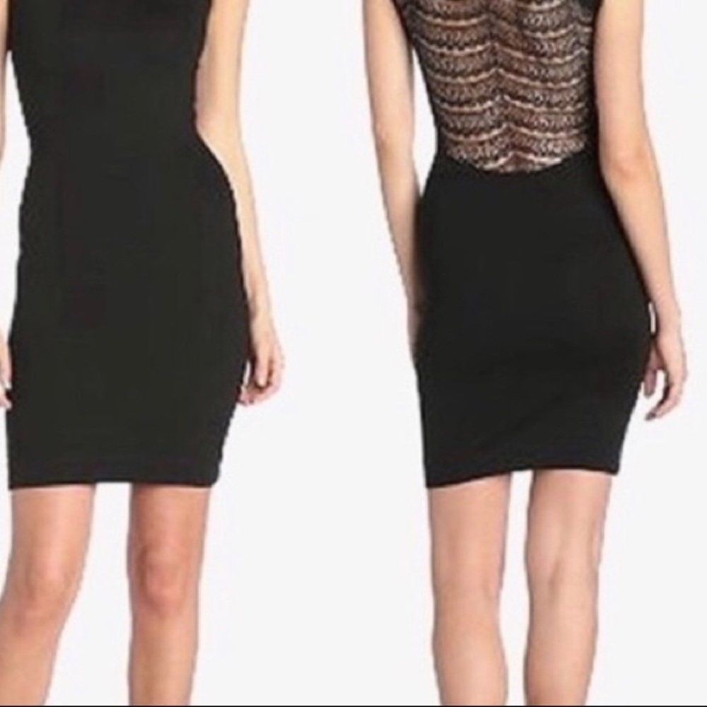 FRENCH CONNECTION | Bodycon Black Lace Back Dress